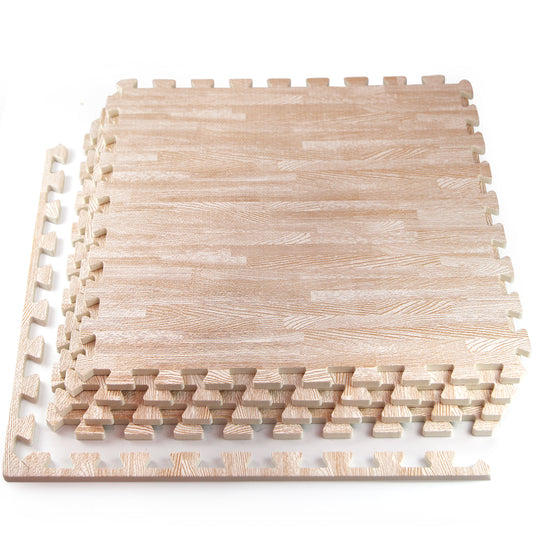 Light Oak Foam Floor Tiles - Unboxed