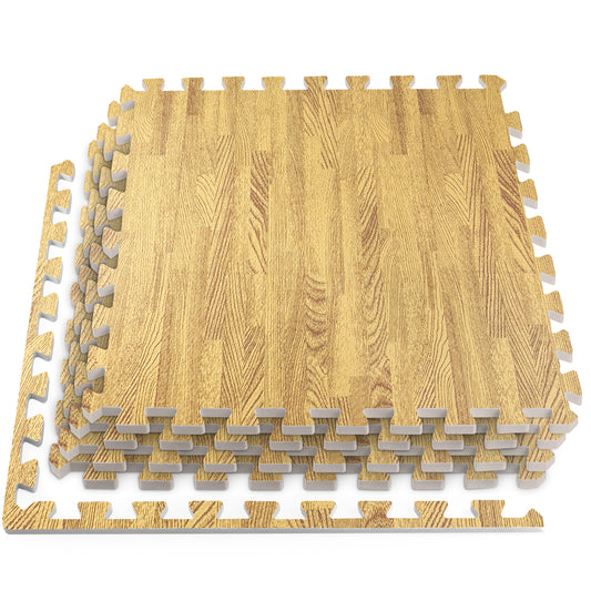 Medium Oak Foam Floor Tiles - Unboxed
