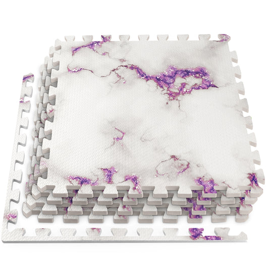 Purple Marble Foam Floor Tiles - Unboxed