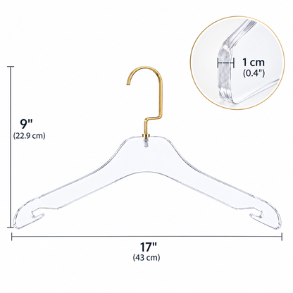 17" Adult Acrylic Coat Hanger