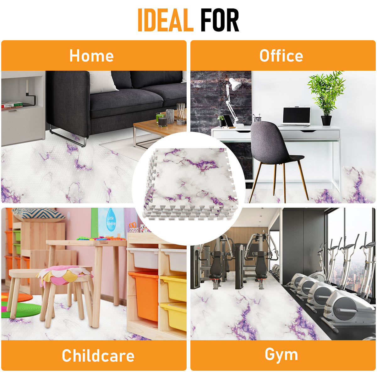 Purple Marble / 16 Sq Ft (4 Tiles)