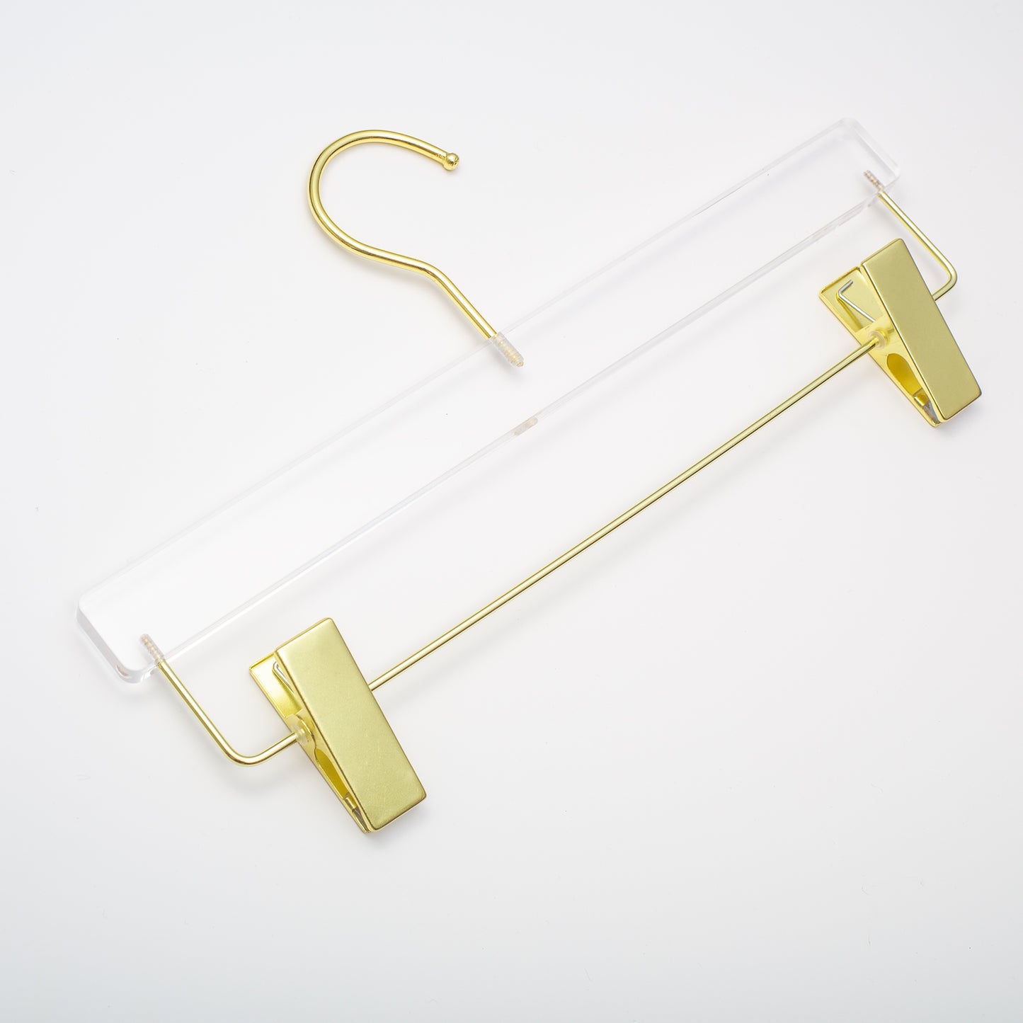 Acrylic Skirt & Pant Hanger with Bar & Clip